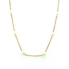Pearl Tin Cup Necklace