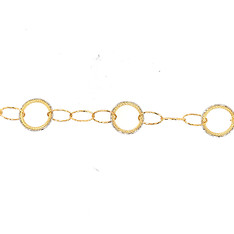 Two-Tone Oval and Round Bracelet