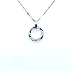 Sterling Silver Twisted Circle Pendant