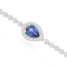 Tanzanite and Diamond Tennis Bracelet