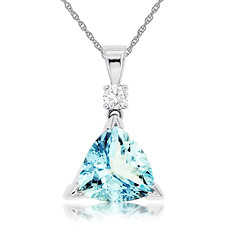 Aquamarine and Diamond Pendant