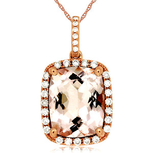 Elongated Cushion Morganite Pendant