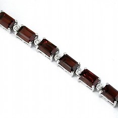 Garnet and Diamond Tennis Bracelet