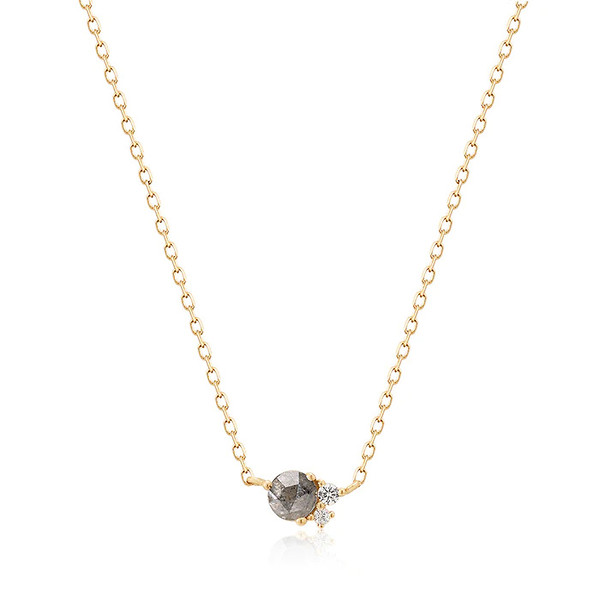 Aurelie Gi Gray Diamond and White Sapphire Twila Necklace