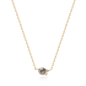 Aurelie Gi Gray Diamond and White Sapphire Twila Necklace