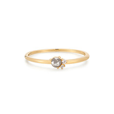 Aurelie Gi Gray Diamond and White Sapphire Twila Ring