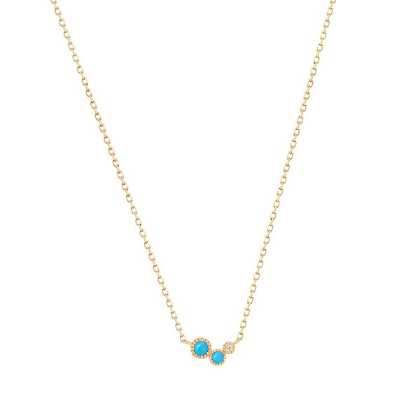 Aurelie Gi Waterfall Turquoise and White Sapphire Necklace