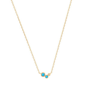 Aurelie Gi Waterfall Turquoise and White Sapphire Necklace