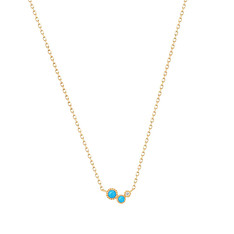 Aurelie Gi Waterfall Turquoise and White Sapphire Necklace