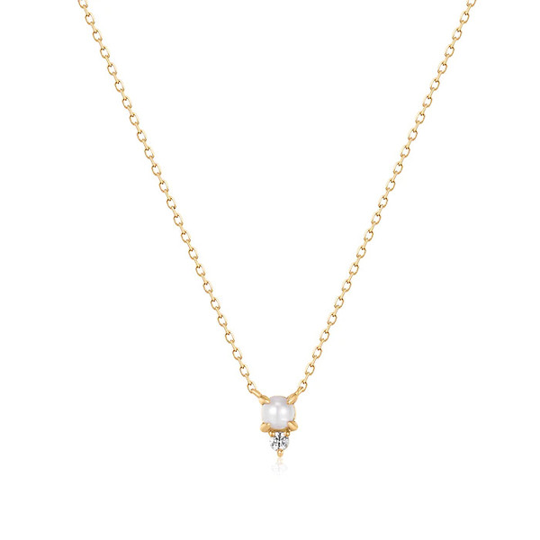 Aurelie Gi Talia Pearl and Diamond Necklace