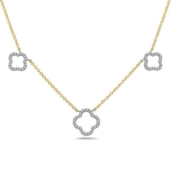 Diamond Clover Station Necklace