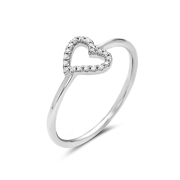 Open Heart Diamond Ring