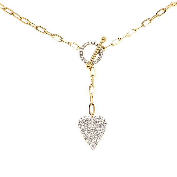 Diamond Heart T-Bar Necklace