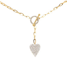 Diamond Heart T-Bar Necklace