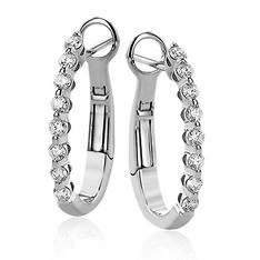 Shared Prong Oval Hoops