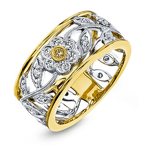 Diamond Floral Anniversary Band