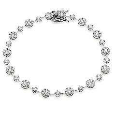 Diamond Cluster Tennis Bracelet