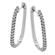 Oval Shaped Diamond Hoops