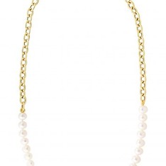 Pearl and Open Link Necklace