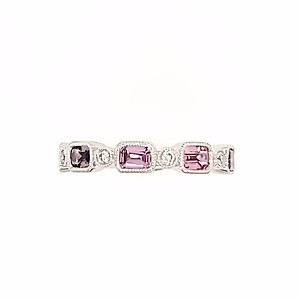 Pink Sapphire and Diamond Band