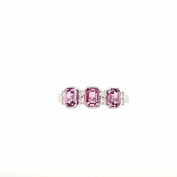 Pink Sapphire and Diamond Band