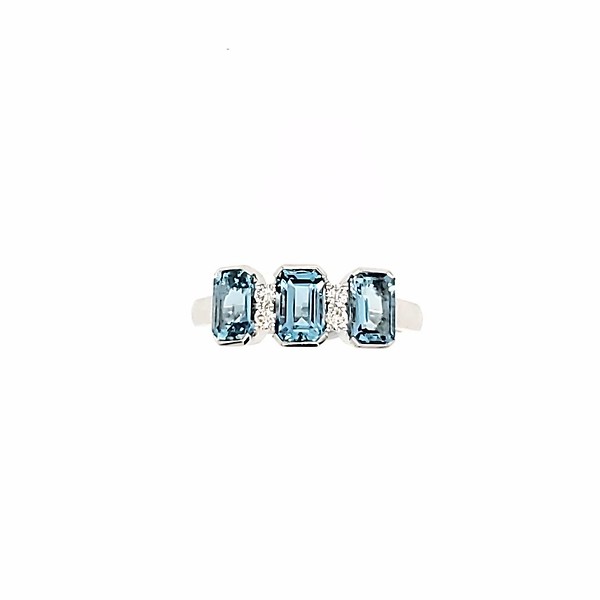 Aquamarine and Diamond Band