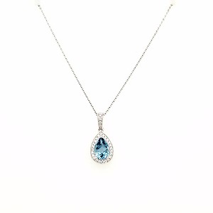 Aquamarine and Diamond Pendant