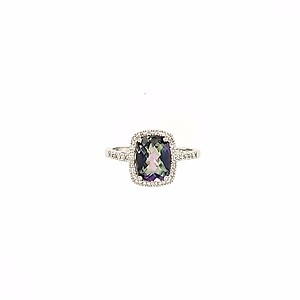 Mystic Topaz and Diamond Ring