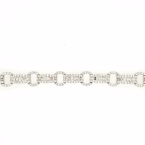 Baguette and Round Diamond Tennis Bracelet