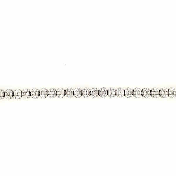 Baguette and Round Diamond Tennis Bracelet