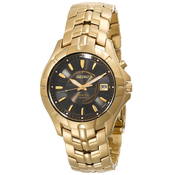 Seiko kinetic gold watch best sale