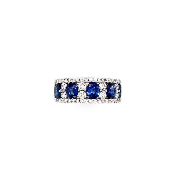 Oval Sapphire and Diamond Band