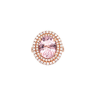 Double Halo Morganite Ring