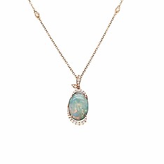 Opal and Diamond Necklace