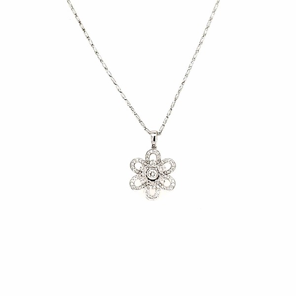 Diamond Flower Pendant