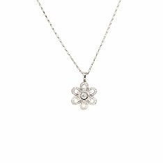 Diamond Flower Pendant