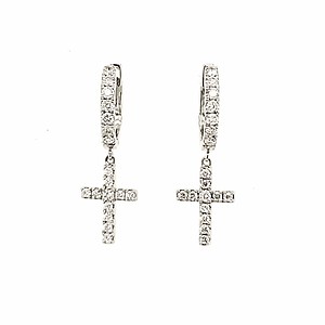 Diamond Cross Earrings