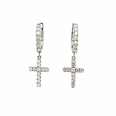 Diamond Cross Earrings