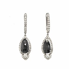 Black and White Diamond Dangle Earrings