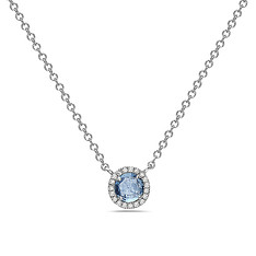 Blue Topaz and Diamond Necklace