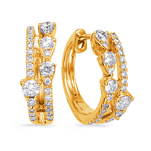 Double Row Diamond Hoops