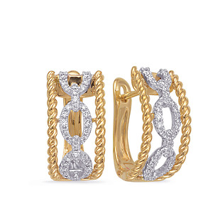 Open Link Diamond Hoops