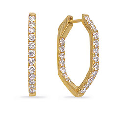 Hexagon Inside Out Diamond Hoops