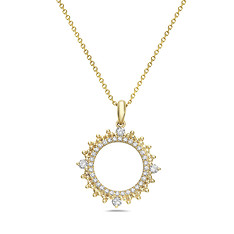 Beaded Diamond Circle Necklace