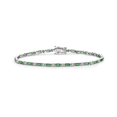 Emerald and Diamond Tennis Bracelet