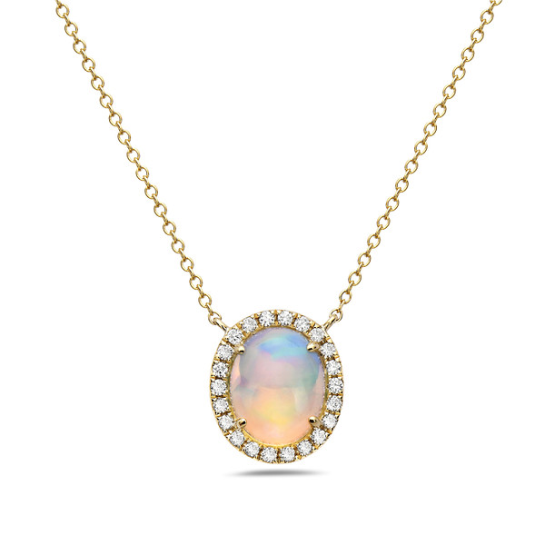 Opal and Diamond Necklace