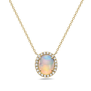 Opal and Diamond Necklace