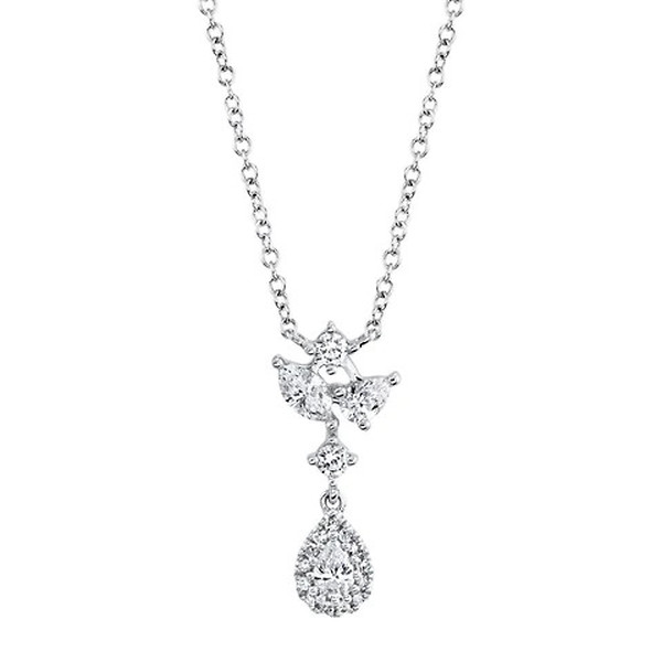 Pear and Round Diamond Necklace