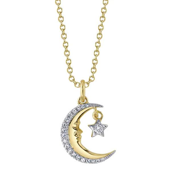 Moon and Star Necklace