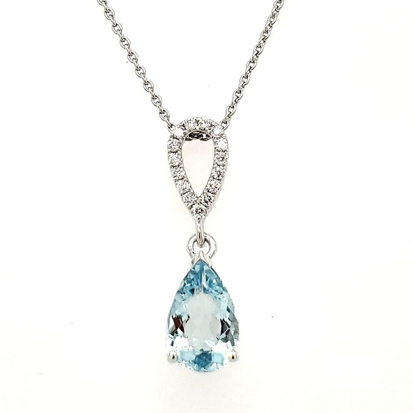 Aquamarine and Diamond Pendant